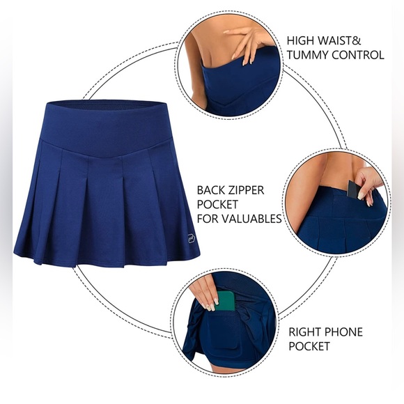NORTHHILL Women's Active Skirts with Pockets Workout Tennis Running skirt blue - Picture 3 of 6